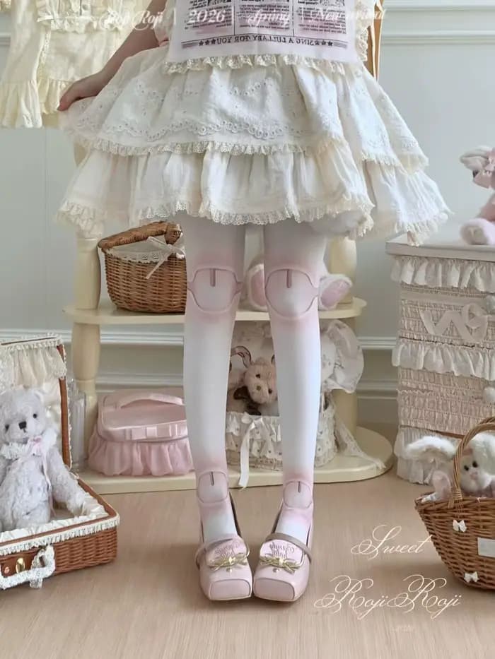Nouvelles chaussettes japonaises Lolita pour femmes, collants gothiques en velours imprimé 80D, doux et adhérents, pour l'été et l'automne