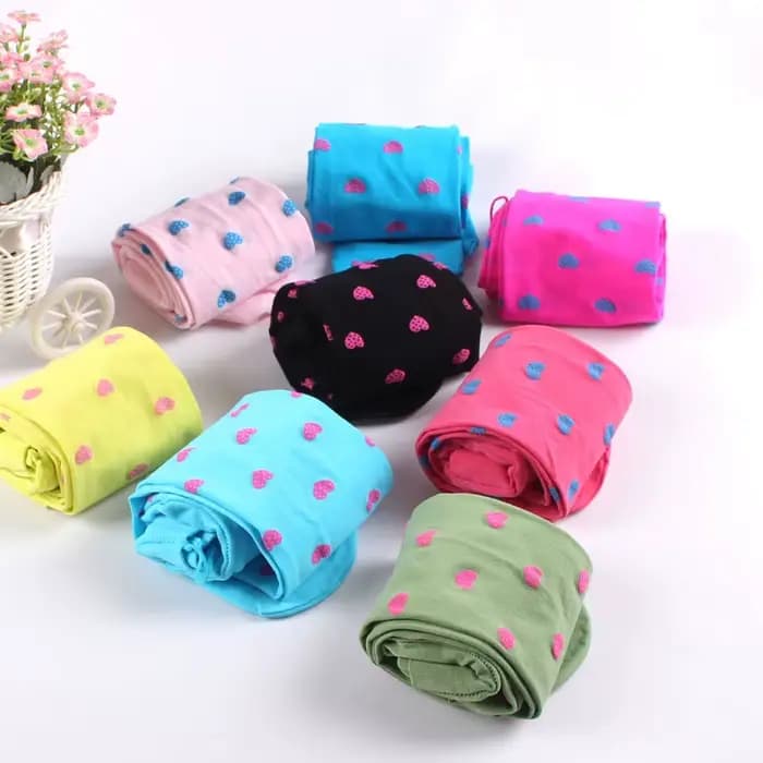 Collants bébé enfants filles doux taille élastique coeur motif