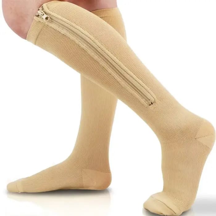 1 paire de chaussettes de Compression à fermeture éclair pour femmes et hommes