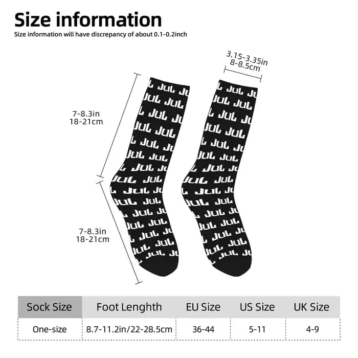 Chaussettes personnalisées de musique de rappeur J-Juls pour hommes et femmes