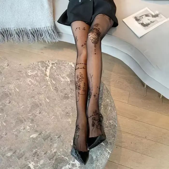Collants longs noirs pour femmes