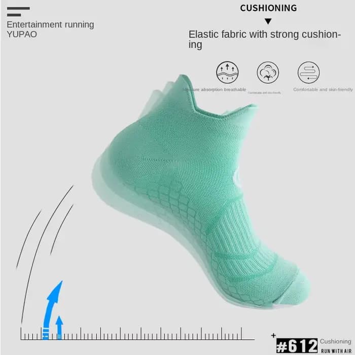 Chaussettes de sport pour hommes, chaussettes de course, semelle massante, chaussettes fines toutes saisons, respirantes, séchage rapide, chaussettes de marathon à la cheville