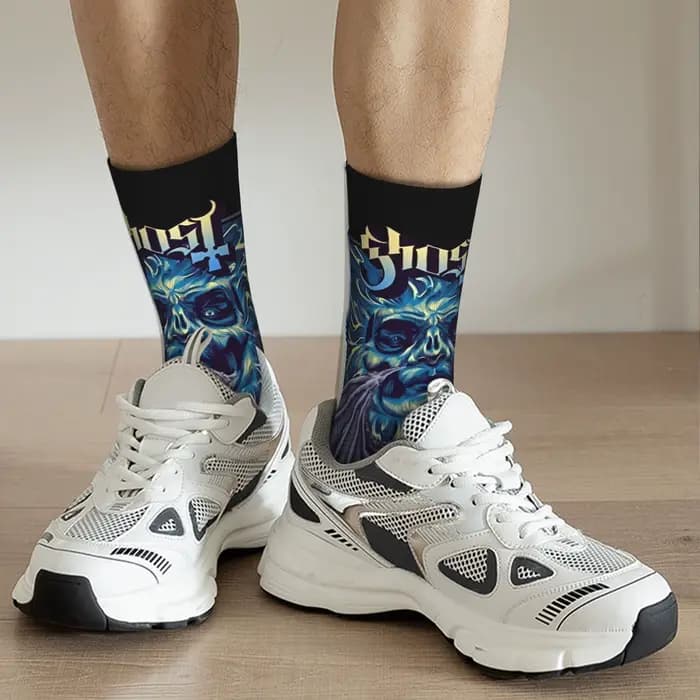 Custom G-Ghosts Heavy Metal Band Rock Dress Socks for Men Women Warm Fashion Punk Crew