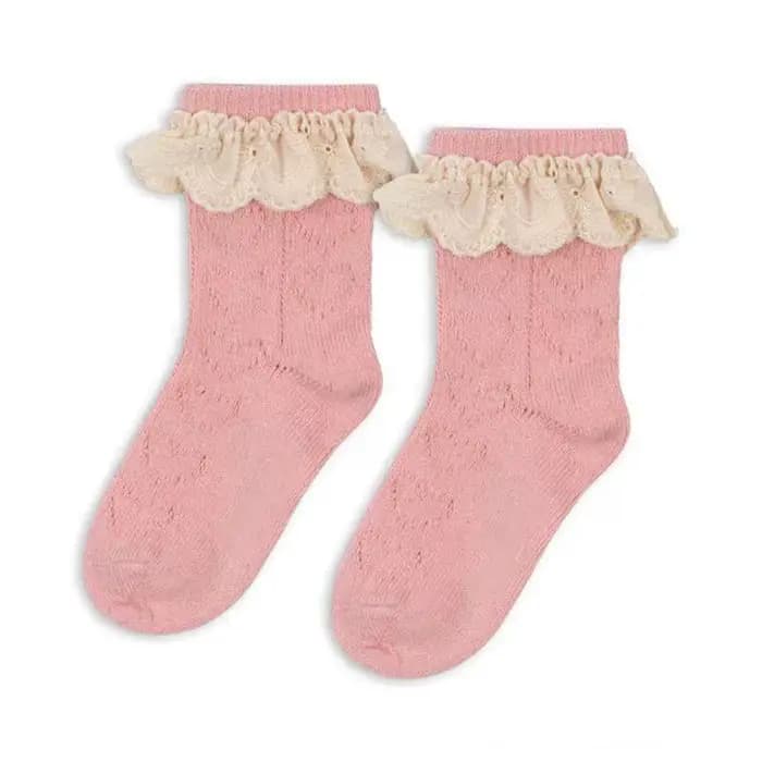 Chaussettes en coton à motif de fleurs pour enfants, jolies chaussettes pour filles et garçons, accessoires vestisenspour enfants, printemps, été, 2025