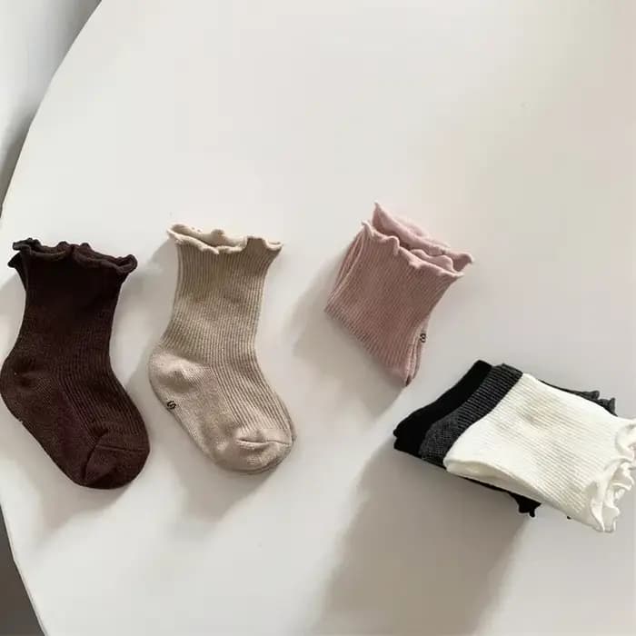 Chaussettes mi-longues en coton pour nouveau-né fille