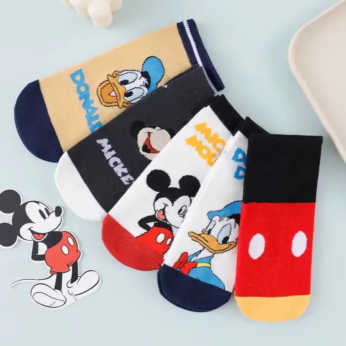 5 paires de chaussettes de cheville Disney Mickey Mouse et Donald Duck pour hommes