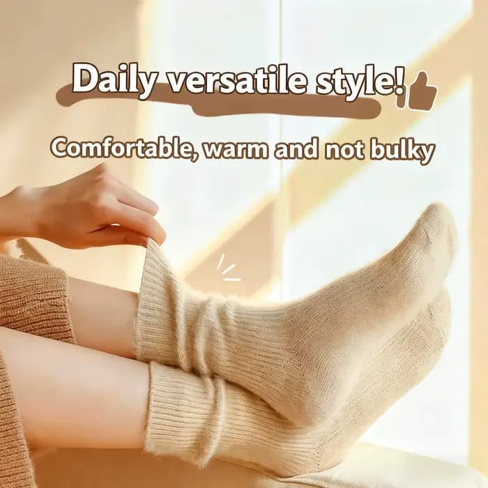 Femmes laine chaussettes chaud hiver épais cachemire flou décontracté couleur unie confortable maison chaussette doux longue thermique de haute qualité