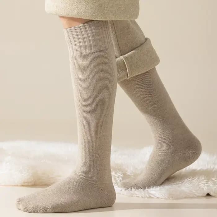 Cadeaux chaussettes de mollet en cachemire épaissi pour hommes couleur unie outils chauds