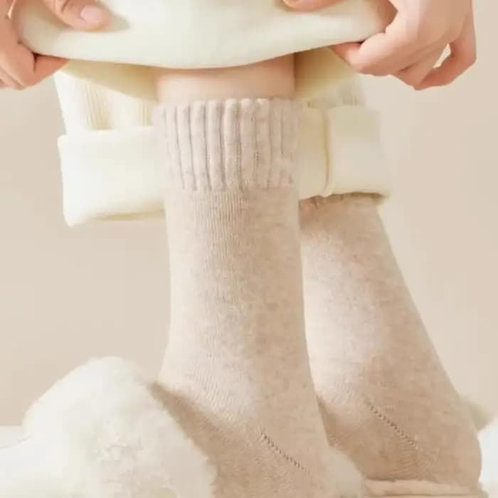 1 paire de chaussettes thermiques chaudes d'hiver pour femmes