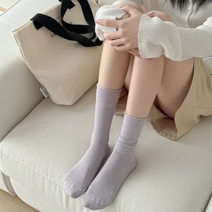 Femmes chaussettes mode japonaise coton mince respirant longues