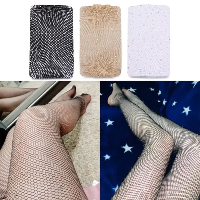 Collants résille scintillants pour femmes, entrejambe ouvert, maille, biscuits brillants, dame, nylon, chaussettes, bas