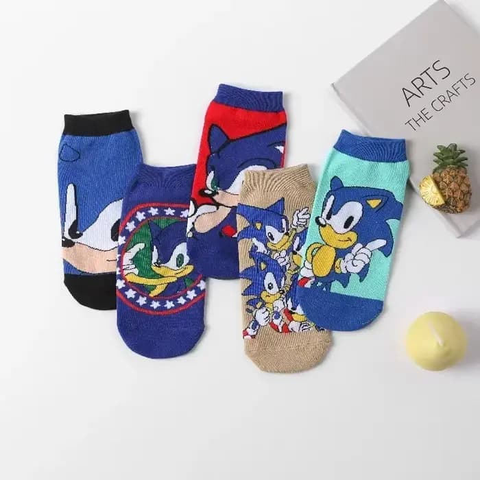 Chaussettes en coton tricoté Sonic, motif dessin animé, 1 paire aléatoire, pour garçons et filles, tendance mode, dérivés d'animation