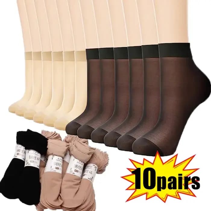 Chaussettes d'Été Transparentes Ultraminces pour Femme, en Clip, Haute artificiel asticité, Antidérapantes, Nylon Doux, Mode, Tube Moyen, Bas de Rinçage