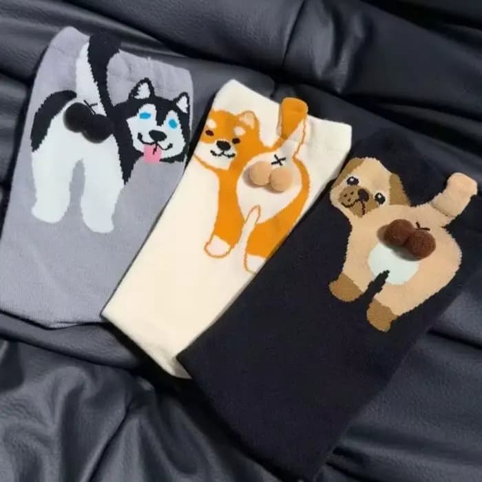 Chaussettes de Couple en forme d'œuf de chat de dessin animé