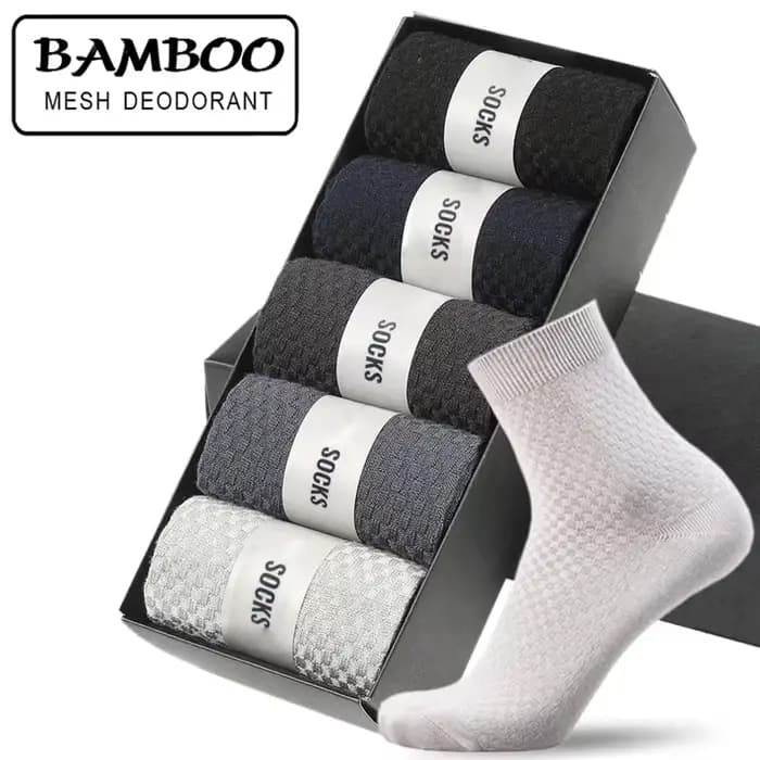 Chaussettes d'équipage d'affaires en fibre de bambou pour hommes