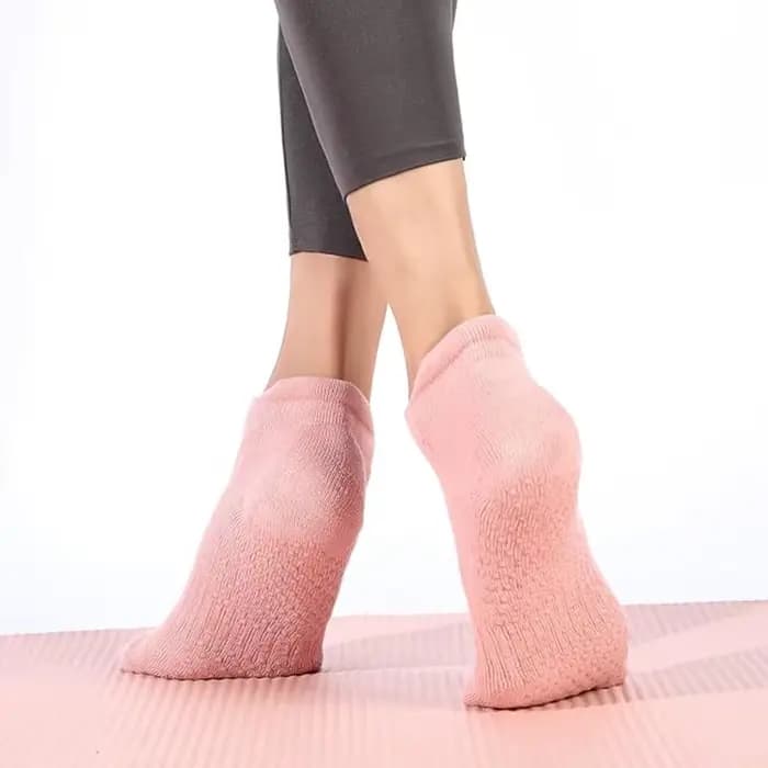 1 paire de chaussettes de Pilates à double grip antidérapant pour le yoga et le sport