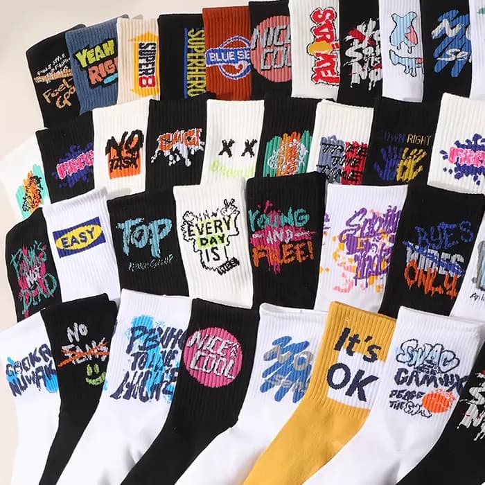 5 paires/10 paires de chaussettes de sport longues unisexes