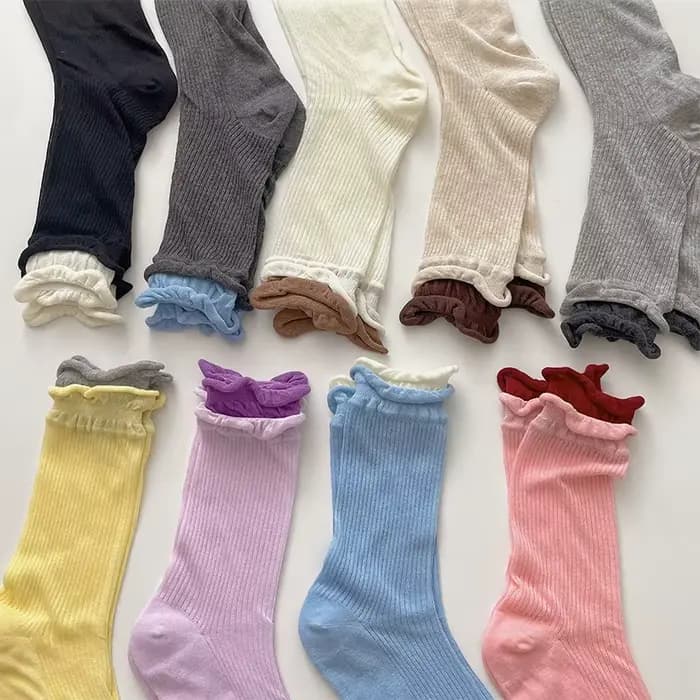 Chaussettes Midtube assorties à Double nervuré pour femmes et chaussettes assorties bonbons pour Morandi, bas assortis à la mode pour femmes