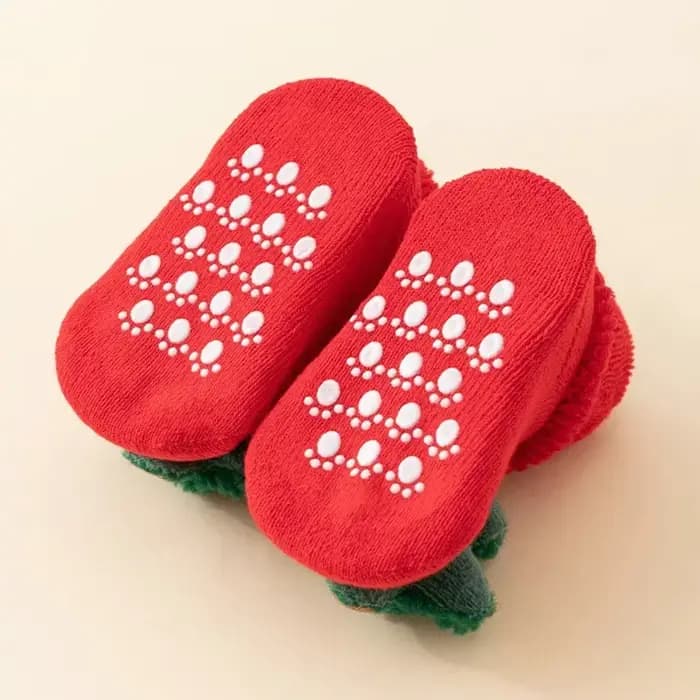 1 paire nouveau-né coton hiver bébé filles garçons enfants chaussettes antidérapantes infantile noël père noël pantoufles chaudes enfants chaussette