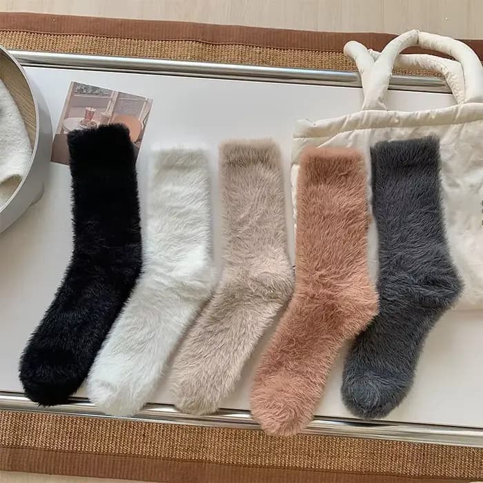 Chaussettes longues en laine de vison pour femmes