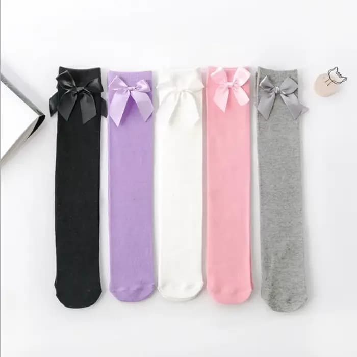 Fille chaussettes longue chaussette sur genou haut arc bébé hiver filles enfant en bas âge chaussures
