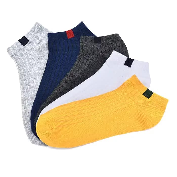 Hommes 10 couleurs tissé étiquette Comfo rtable coton chaussette pantoufles courtes cheville chaussettes