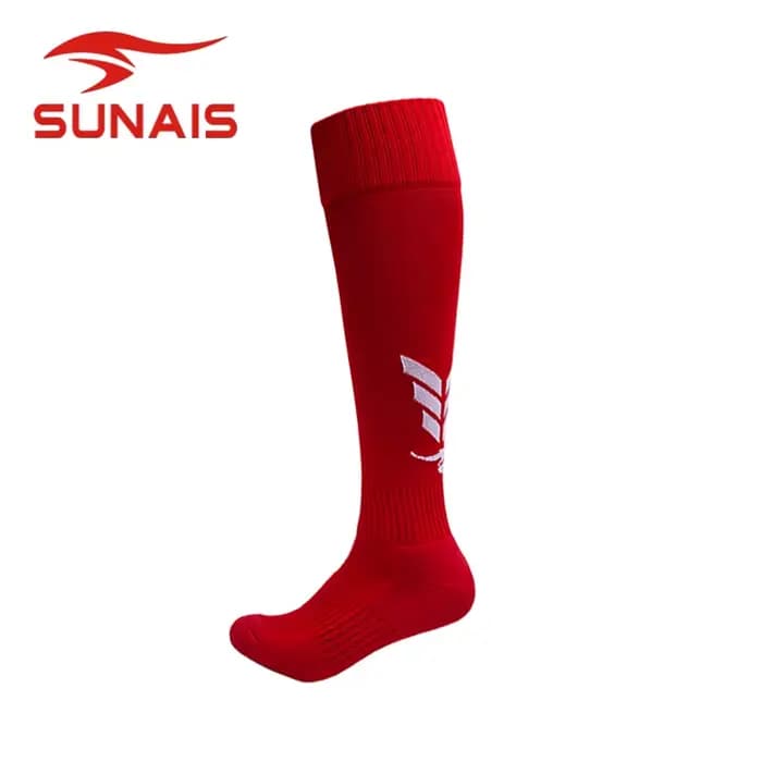 SUNAIS Chaussettes de sport pour hommes, chaussettes de football hautes antidérapantes, chaussettes de football en tissu épais, chaussettes au genou anti-usure confortables 527734