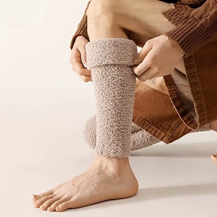 1 paire de jambières thermiques confortables au-dessus du genou pour hommes
