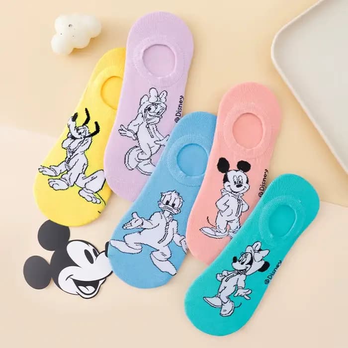 5 paires de chaussettes invisibles à motif de personnages Disney