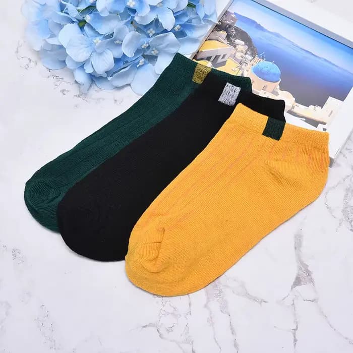 Hommes 10 couleurs tissé étiquette Comfo rtable coton chaussette pantoufles courtes cheville chaussettes