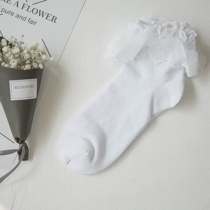 Mode femmes filles dentelle à volants froufrous cheville chaussettes Harajuku belle mignon Vintage rétro Floral dame blanc princesse danse de mariage