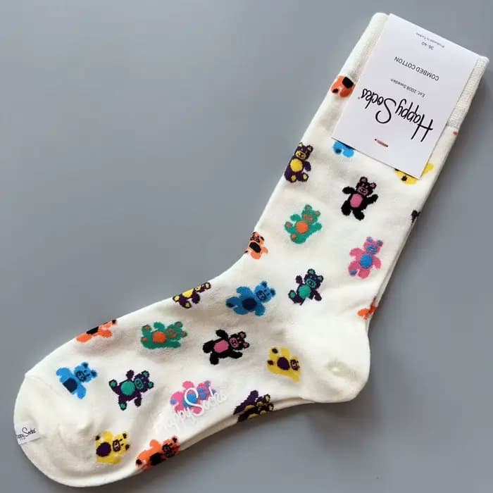 Happy chaussettes femmes hommes classique équipage chaussette coton amusant nouveauté