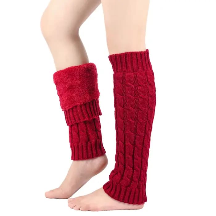 Jambières polaires couvre-bottes pour femmes hiver chaud laine tricoté jambe chaussettes Crochet tas chaussette bottes