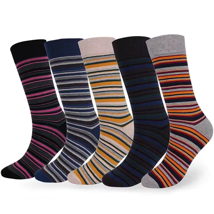 Chaussettes rayées en coton pour hommes