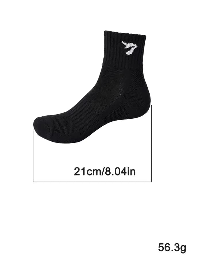 1/3/6 paires de chaussettes noires mi-mollet pour hommes, respirantes, en coton, rembourrées, pour le sport, la course, antidérapantes, évacuant l'humidité, cadeau