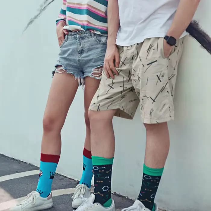 Mode drôle hommes chaussettes Hip Hop Harajuku Kawaii dessin animé coton