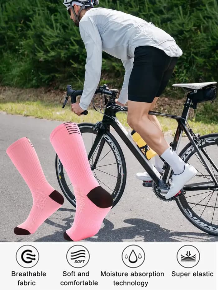 1 paire de chaussettes de cyclisme à Compression