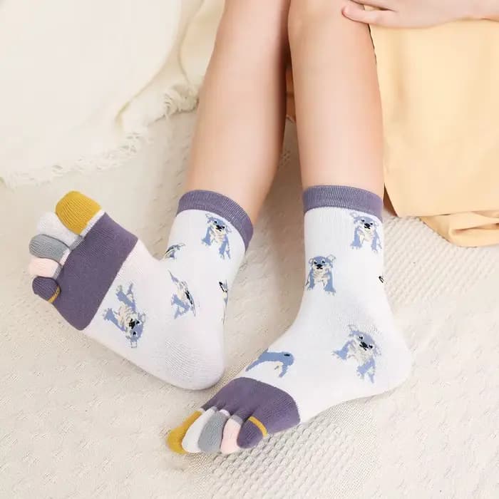 Chaussettes colorées à cinq doigts pour femmes