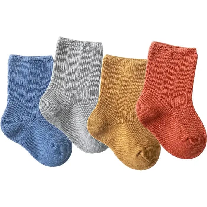 3 paires de chaussettes en coton pour bébé fille et garçon, accessoires de vêtements d'hiver pour bébé, couleur Pure, en coton peigné, pour l'automne
