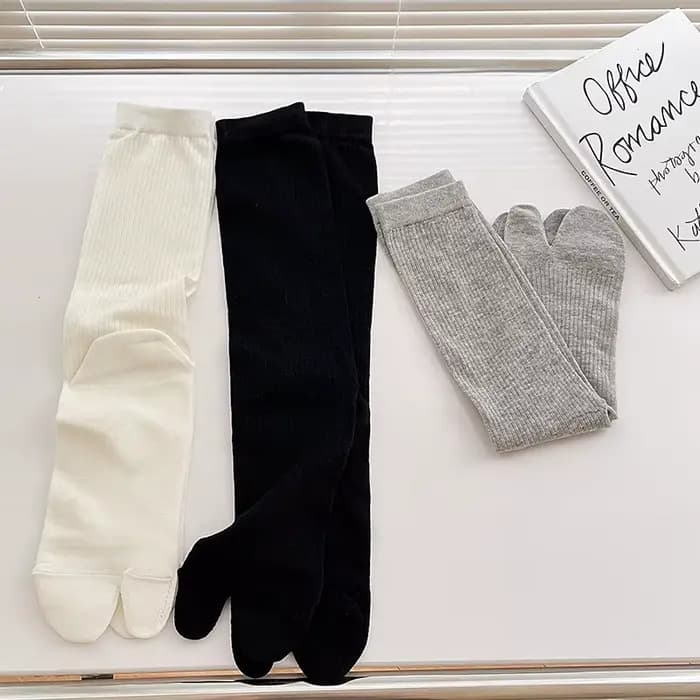 1/3 Paires de chaussettes Tabi en coton japonais pour femmes