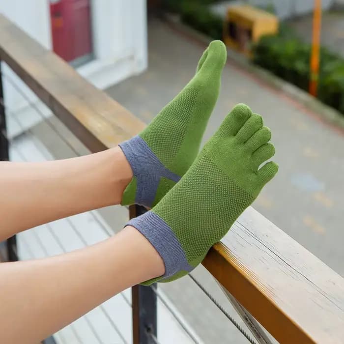 Chaussettes de sport invisibles à 5 doigts en coton respirant