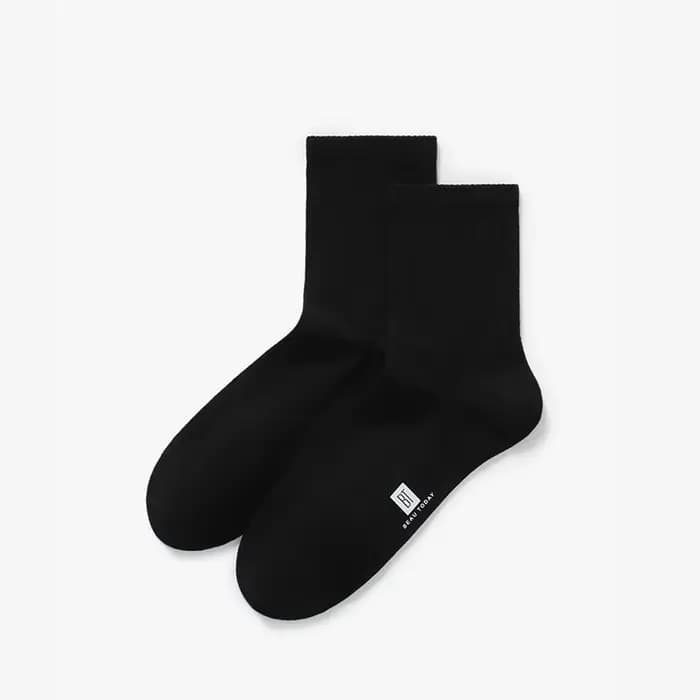 BEAUTODAY chaussettes de sport femmes coton couleur unie respirant mi-mollet chaussettes doux dames chaussettes à la main 97018