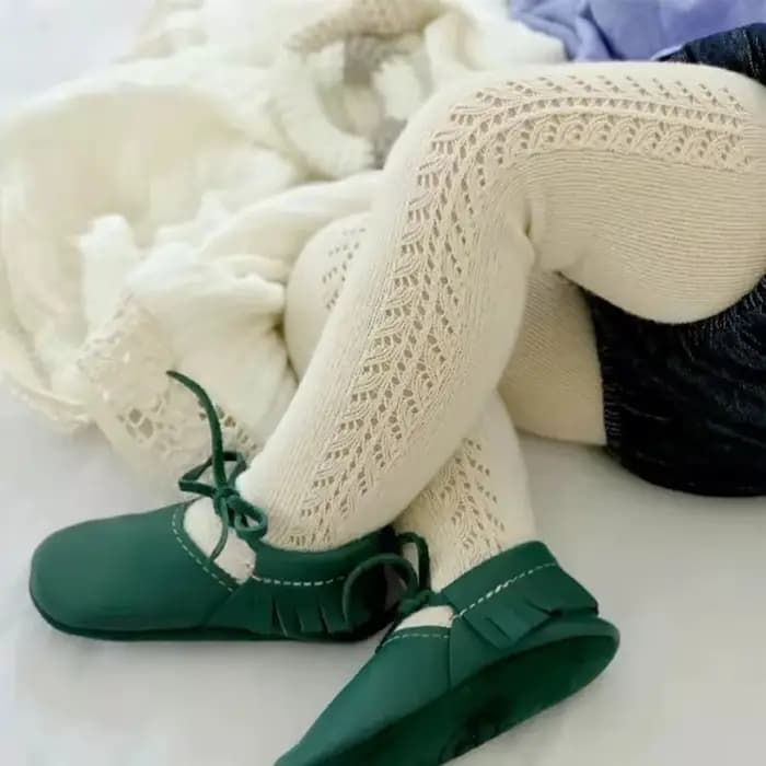 Collants mignons et respirants en coton pour bébé fille et garçon, bas de princesse de style espagnol, couleur unie, collection automne