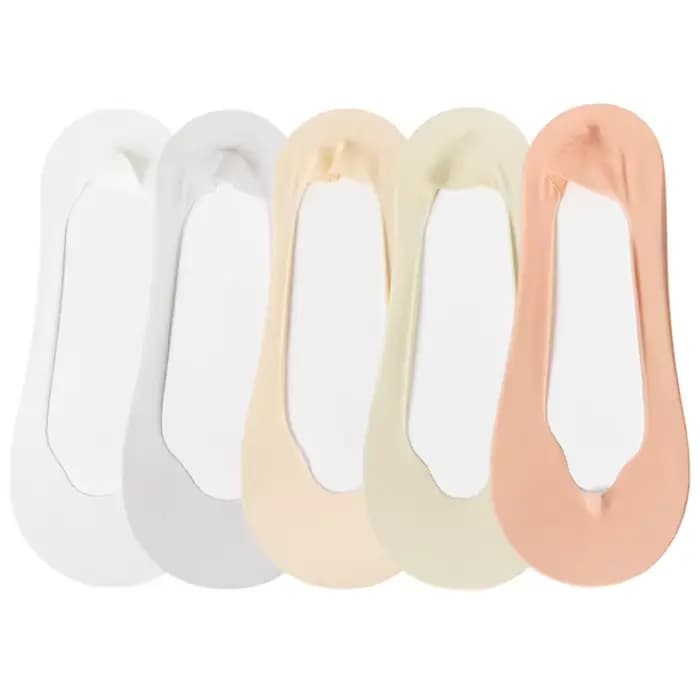 5 paires/lot femme chaussettes nouvel été ultra-mince couleur unie Invisible sans spectacle