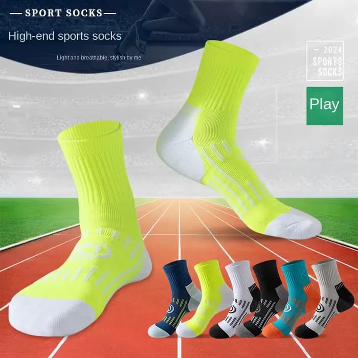 Nouvelles chaussettes de sport d'extérieur pour marathon toutes saisons, chaussettes de course pour hommes/femmes, colorées, à séchage rapide, pour l'exercice, la remise en forme et l'entraînement