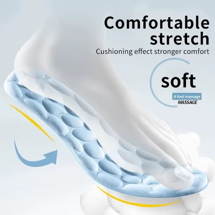 Semelles intérieures de Sport 4D pour chaussures femmes hommes déodorant coussin respirant semelles de course pour pieds Massage orthopédique coussinets de soins de course