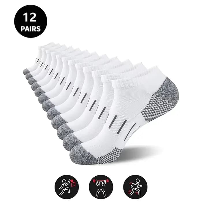 Chaussettes de Sport respirantes pour hommes, 1 à 20 paires, tampon de course en plein air épais, chaussettes de basket-ball, d'entraînement en coton, Tube court