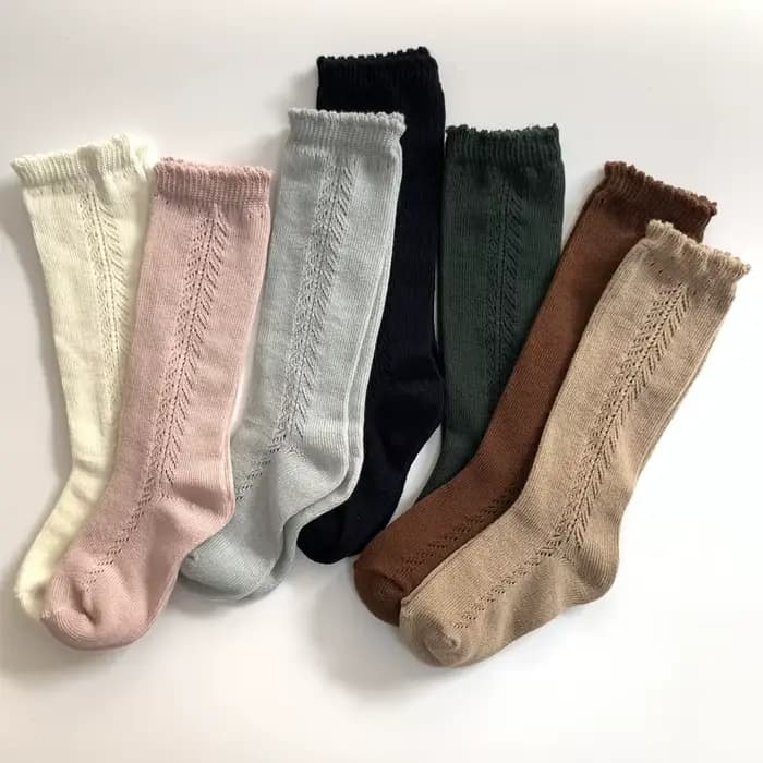 1 paire 100% coton enfants chaussettes hautes bébé filles garçons printemps automne