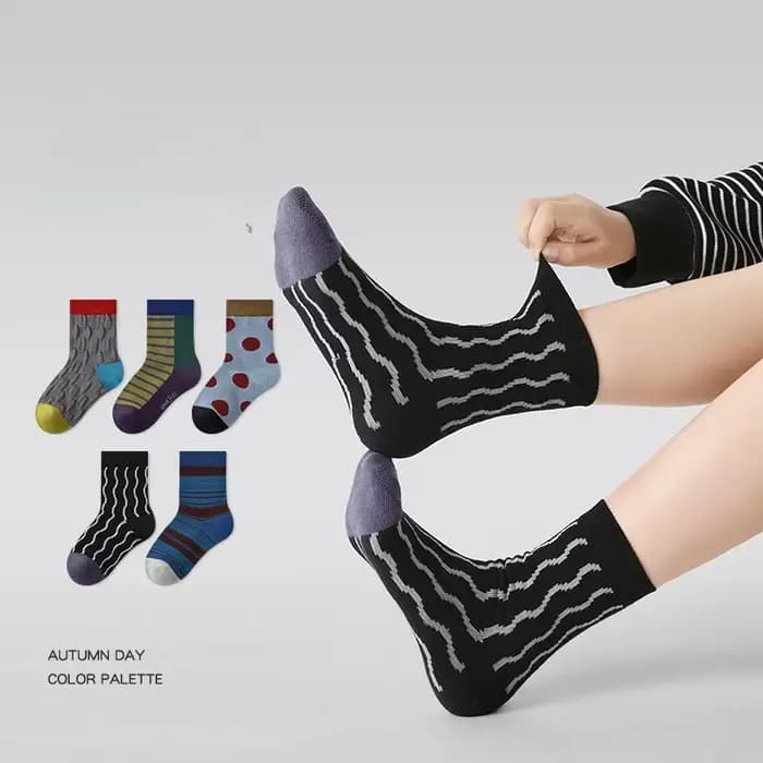 1928 chaussettes pour enfants 5 paires/lot automne et hiver nouveau à pois couleur correspondant bébé garçons chaussettes désossées chaussettes