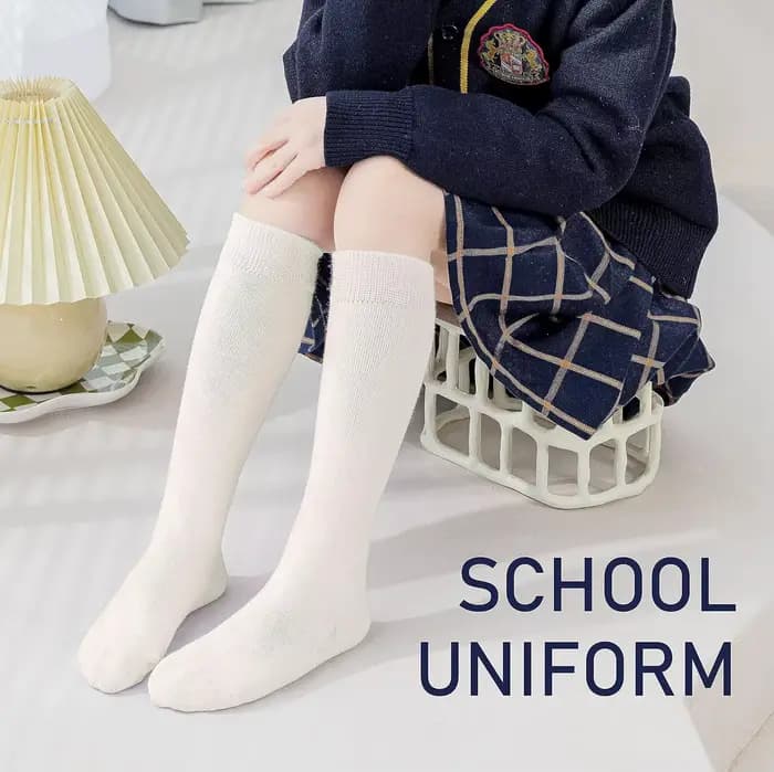 Chaussettes hautes en coton sans couture pour enfants